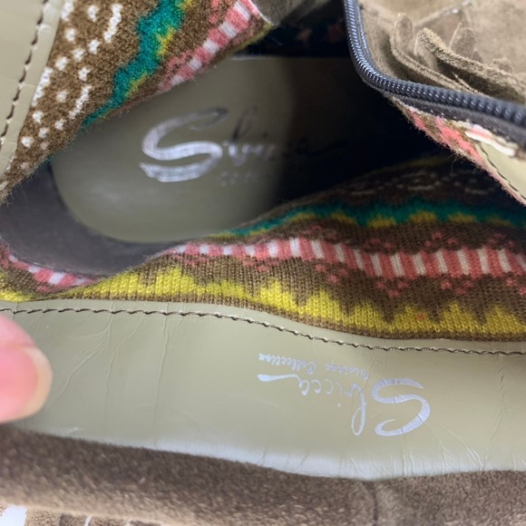 SBICCA Jessa‎ Brown Suede Western Cowgirl Rodeo Leather Fringe Heeled Booties - Picture 12 of 12